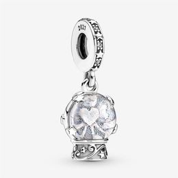 100% 925 Sterling Silver Snow Globe Angel Dangle Charms Fit Original European Charm Bracelet Fashion Wedding Engagement Jewellery Ac241z