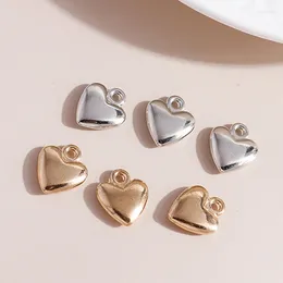 Charms 10pcs 13 16mm Fashion Love Heart Fit Earrings Pendants Necklaces DIY Handmade Zinc Alloy Gold Colour Jewellery Making