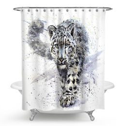 Shower Curtains Cheetah Leopard Lion Curtain Polyester Printing Waterproof Bathroom Jungle Animals Lions Printed Bath Door Decor283y
