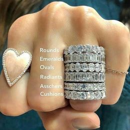 Choucong Top Selling Never Fade Sparkling Luxury Jewellery 925 Sterling Silver Princess Cut White Topaz CZ Diamond Promise Wedding B240r