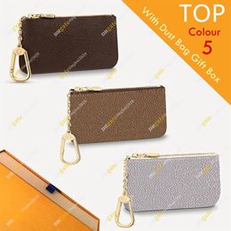 Unisex Designer Key Pouch Fashion Purse M62650 M62658 M62659 Flower&chessboard High Quality Wallet Box Packaging Inventory Sh216m