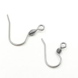 200pcs lot Surgical Stainless steel covered Silver plated Earring Hooks Nickel earrings clasps for DIY Findings Whole198y