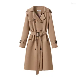 Women's Trench Coats Coat Spring Autumn Fashion Women Double Breasted Long Winter Clothes S-3XL Womens Tops Jackets