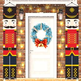 Christmas Decorations The Nutcracker Christmas Couplet Portico Party Festival Flag Decoration Pendant Home Outdoor Hanging Decor Ornament Kid Gift 231205