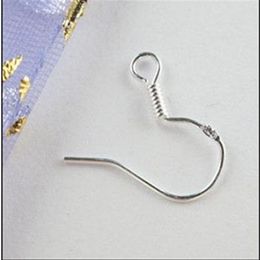 200pcs lot Sterling 925 Silver Clasps & Hooks Earring Findings Fishwire Hooks Jewellery DIY 15mm fish Hook Fit Earrings326S