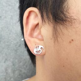 NEW Strange music charm Tech N9ne Stud earring stainless steel silver polish Jewellery Brand new design good gift for unisex184t