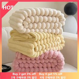 Blankets Ins Simple Flannel Blanket Solid Color Fluffy Blankets Sofa Winter Warm Bed Cover Airplane Blanket Bedroom Decor Christmas 231204