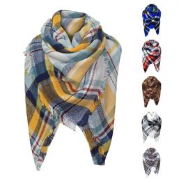 Scarves Women'S Winter Colorful Plaid Warm Soft Scarf Shawl Imitation Classic Scarfs For Women