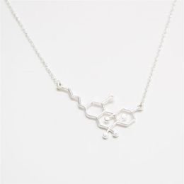 Pendant 10Pcs Gold Sier Simple Molecule Molecular Structure Hormone Element Necklace Science Dna Dopamine Necklaces Jhey9 Vxbzf257O