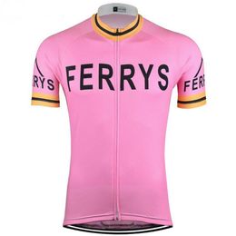 2022 Pro Team Ferrys pink Summer Mens Cycling jersey Breathable Bike Clothing MTB Ropa Ciclismo Bicycle Maillot only283N