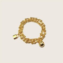 High Edition Hardwear Wrap Bracelets Graduated Bracelet Charms Double Link Pendant Mothers' Day Gift 18K Gold Plated Designer2405