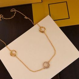 Three Letter F Necklaces Letter 18k Gold Chain Necklace Designs For Womens Ladies Wedding Party Jewerly Whole Brand Collar250H