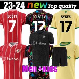 23 24 Bristol City soccer jerseys men kids Kits SCOTT PATERSON WELLS SEMENYO MARTIN WEIMANN Home Red GK football shirts MAWSON KALAS MASSENGO Away Black Uniforms555