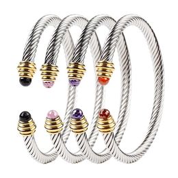 Bangle open designer bracelet Crystal Diamond Adjustable Cable bracelets designer women's Titanium Steel love bangles292O