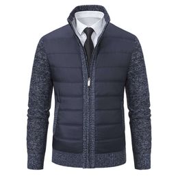 Men Sweater Designer Winter New Cardigan Sweater Stand Up Collar Plush Thickened Men's Jacket