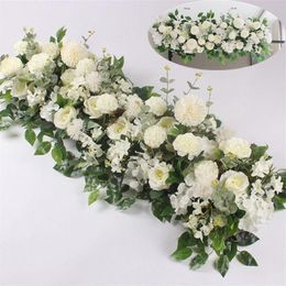50 100cm DIY Wedding Artificial Rose Flower Row Wall Arrangement Supplies Artificial Flower Row Decor Wedding Iron Arch Backdrop C252B