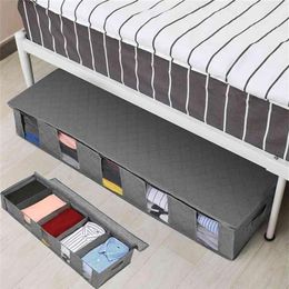 NonWoven Under Bed Storage Bag Quilt Blanket Clothes Bin Box Divider Folding Closet Organizer Clothing Container Large 210914288n