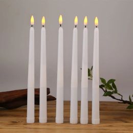 Świece 3 lub 6 sztuk białe Flimeless świece z białą migoczącą płaską baterią Electronic LED świeckie świece 231205