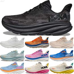 Top Hoka Bondi 8 Clifton 9 Athletic Shoes Runner Hokas Carbon x2 Triple Black White Light Blue Outdoor Sports Designer Trainers Lifestyle Shock Absorption 36-45