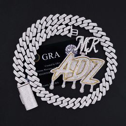 Bester Preis Custom New Exquisit 925 Sterling Silber Hip Hop Schmuck und Farbe Moissanit Kubanische Halskette Anhänger