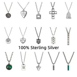 S925 sterling silver vintage double letter necklace popular in Europe and America, vintage couple necklace, party gift