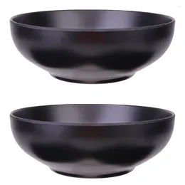 Dinnerware Sets Japanese Style Ramen Bowls Stylish Container Black Noodle Imitation Porcelain