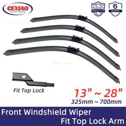 Windshield Wipers OEM Universal Wiper Blades For Push Top Button Arm Slim Top Soft Rubber Car Windscreen Wipers Auto Windshield Replacement PartsL231153