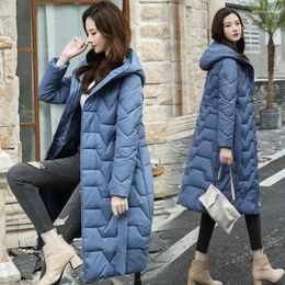 Women's Trench Coats 2023 Autumn Winter Fashion Women Hoodes Coat Female Long Straight Cotton Liner Parkas Plus Size Ladies Casual Warm