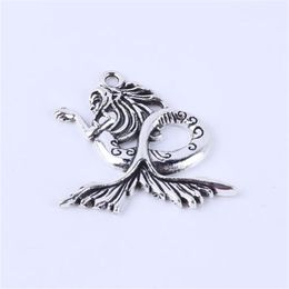 New fashion silver copper retro Mermaid Pendant Manufacture DIY Jewellery pendant fit Necklace or Bracelets charm 50pcs lot 5399x296L