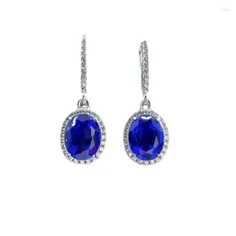 Stud Earrings 2023 925 Silver 7 9 Simulated Sapphire Women's Fashion Colourful Treasure