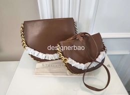 Stella Frayme Small Zipped Shoulder Bag women Medium Leather fallow Lady Handbag with Purse hobo bags Luxury designer black gold