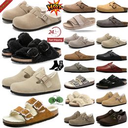 Designer Slippers fur clog boston clogs Birks Sandals Arizonas Mayari Gizehs Head Pull Cork Leather Loafers Women Men Plate-forme Platform slides Clogs Flip Flops