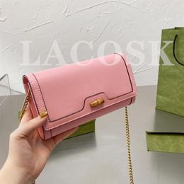 5A Designer Bamboo Wallets Amazing Quality Chain Shoulder Bags Ladies Crossbody Bag Evening Handbags Candy Colours with Original B2760