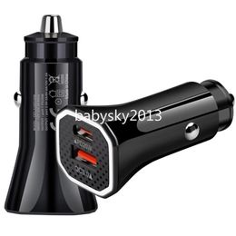 2.5A Dual USB Ports PD USB C Car Charger Auto Power Adapter For Ipad Iphone 11 12 13 14 15 Pro max Samsung S22 S23 S24 Xiaomi Huawei LG B1