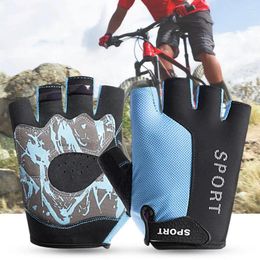 Cycling Gloves 1 Pair Simple Fitness Flexible Wear Resistant Half Finger Outdoor Anti-slip Hiking