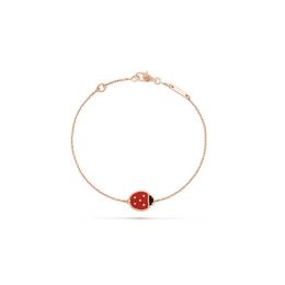 Designer Ladybug Bracelet Rose Gold Plated chain Ladies and Girls Valentine's Day Mother's Day Engagement Jewellery Fade F2460