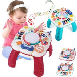 Keyboards Piano Baby Activity Table Musical Toys Sound Maker Games for Babies Sensory Toys Multi-Functional Movement Developing Educational Toys 231204