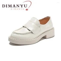 Dress Shoes DIMANYU Loafers Women Slip On Genuine Leather British Style Spring Girls Casual Office For Ladies Students