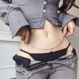 Navel Bell Button Rings Sexy Waist Chain Custom Thong Panties First Name Customise Crystal Letters Bikini Underwear For Women DIY Body Jewellery Girl Gift 231205