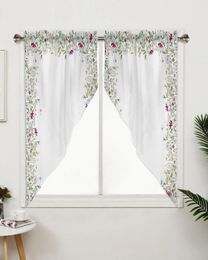 Curtain Farm Wildflower Plant Flower Curtains For Bedroom Window Living Room Triangular Blinds Drapes