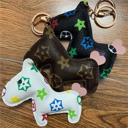 New Brand Keychains Ring PU Leather Cartoon Flower Pattern Horse Design Fashion Car Key Chain Holder Animal Bag Charm Jewelry Acce1801