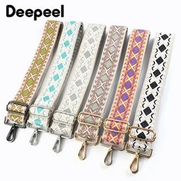 Bag Parts Accessories Deepeel 5cm Wide Women's Embroidered Bag Strap for Crossbody One-shoulder Adjustable All-match Replacement Straps Accessory 231204