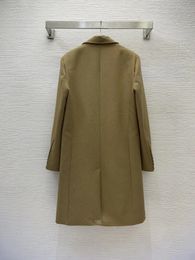 Women's Trench Coats Women's Custom Buttons Hand-Made Open-Wire Wrap Process Three-Button Mid-Length Coat 231204