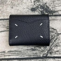 Wallets Designer's Top Layer Cowhide Flip Three Fold Zipper Wallet Short Multi Card Folding