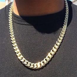 14K Gold Plated Hip Hop Cuban Link Chain with Diamond Cuts 24 250D