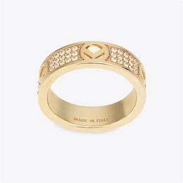 High Quality Full Diamond Mens Rings Engagement Gift For Women Designer Couple Love Rings 925 Silver Gold Ringe Woman F Jewellery Wi238V