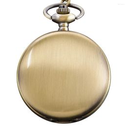 Pocket Watches Classic Bronze Roman Digital Quartz Watch Steam Punk Vintage Chain Men's And Women's Universal Holiday Gift Clock