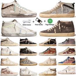 Designer Casual Shoes Women Mens SuperStars New Release Ball Star Mid top Luxury Shoe Italy Brand Sneakers Classic Famous Dirty Stars Genuine Leather Trainers