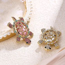 Cute Women Kids Turtle Transparent Rhinestone Brooches Pins Classic Shiny Boutique Decoration Animal Exquisite Corsage