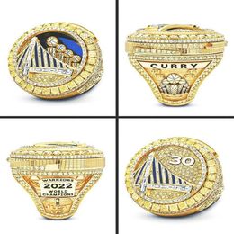 2022 Golden State Warrioirs Basketball Champions Ring With Wooden Display Box Case Fan Gift for men whole284R